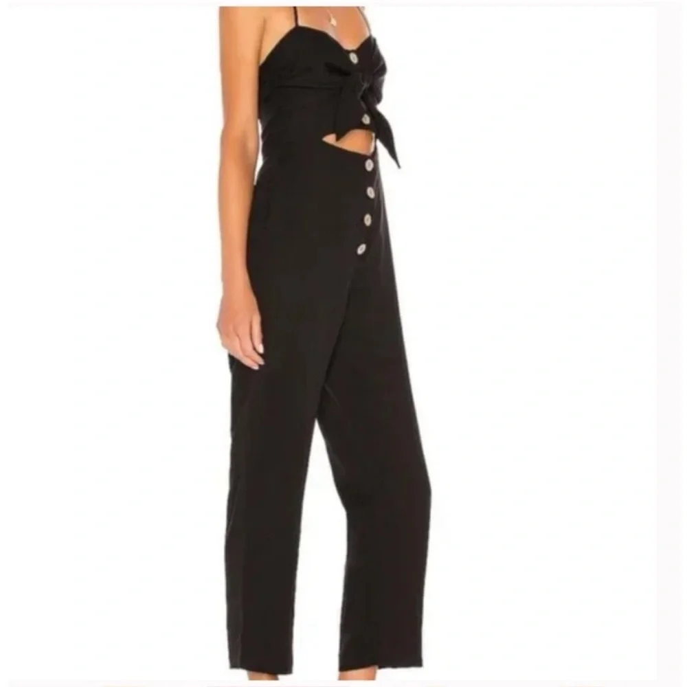 MAJORELLE Black Tapered Jumpsuit with Cutout - Picture 2 of 6